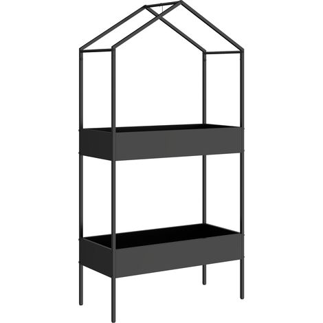 Macetero metalico de dos niveles con gancho 150 cm de alto color negro 211773203 211773203 211773203 (1/5)