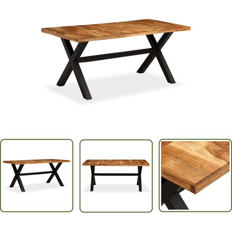 The Living Store Esstisch Massivholz Akazie und Mango 180x90x76 cm - Esstisch - Wohnzimmer - Holzmöbel - Eßplatz - Massivholzmöbel (1/5)