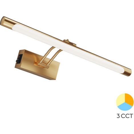 Applique murale LED 8W Dorée 3en1 pour Miroir ou Tableau (1/5)
