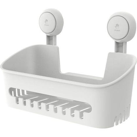 Etagère Douche sans Perçage Réutilisable Etagère Ventouse Simple d'Installation Charge 10KG Impérable Rangement Douche pour Carrelage Paroi de la Douche Salle de Bain & Cuisine-Fei Yu (1/4)