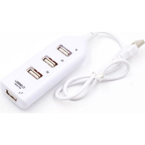(Blanco) Divisor USB 2.0 Multi-USB, Adaptador USB de alta velocidad de 4 puertos para receptor de portátil, accesorios de computadora (1/5)