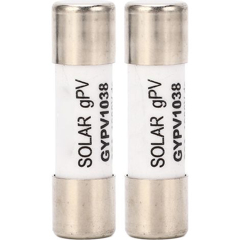 2 pièces fusible solaire PV protection court-circuit tube porcelaine noyau quartz 1000V CC 30A (1/5)