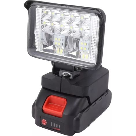 Lampada da Lavoro Faro Portatile Led Ricaricabile illuminazione esterna + Batteria 36V compatibile batteria makita