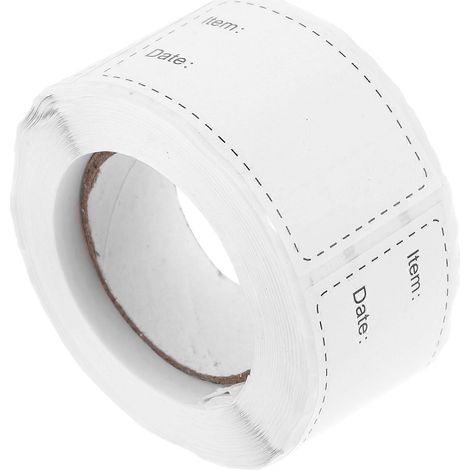 rouleau d'étiquettes pour congélateur, autocollants de conservation des aliments, étiquettes en papier pour réfrigérateur et congélateur (250 étiquettes par rouleau)-6x6CM-White (1/2)