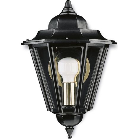 Aplique de pared clásico ELITE 6 Apply mediano M Transparent E27 42 W IP44 Cristal transparente Negro (1/2)