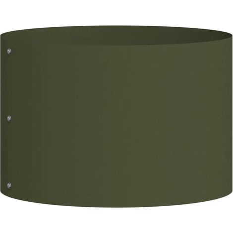Anillo de jardinera redondo exterior 30 x 30 x 20 cm fácil de montar estilo minimalista de acero verde oliva 020052238 (1/5)