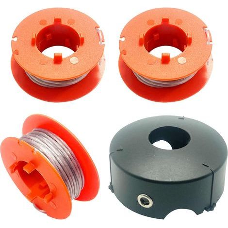 F016800175 Bobine de Fil pour Bosch Art 23 26 30 Easytrim et Combitrim, Pro-Tap Automatique Bobine Cordon Souple, 8M x 1,6mm avec Couvercle F016L71088 (3 Bobine + 1 Couvercle) (1/5)