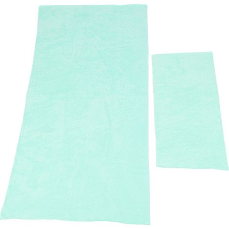 Ensemble de 2 serviettes douces en polaire corail, absorption d'eau supérieure et confort optimal, avec sac en filet pour la maison (1/5)