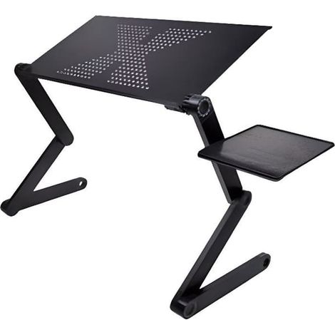 SABIR-Support de table pliable et réglable pour ordinateur portable, plateau pour lit ou canapé, noir