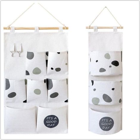 Sac de rangement suspendu, sac de rangement mural en tissu, sac de rangement de placard en tissu, sac de rangement de chambre, sac de rangement mural en coton et lin (1/4)