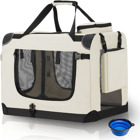 Box da trasporto per cani Lassie   Beige  S  Box da trasporto pieghevole con maniglia di trasporto e coperta (1/2)