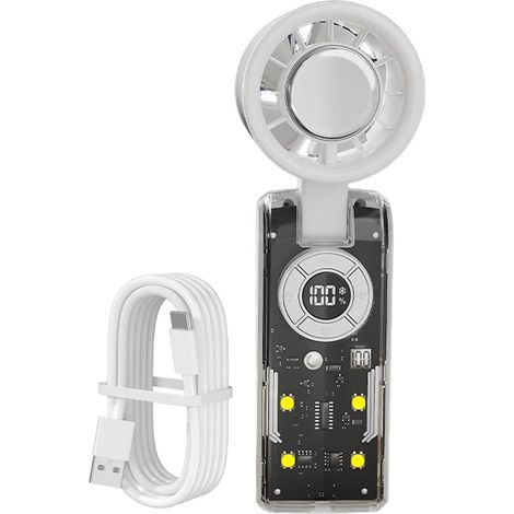 Tragbarer Handventilator mit LED-Licht, 3600 mAh, faltbar, USB-aufladbar – Mini-Handventilator – für Männer, Frauen, Camping und Büroaktivitäten (1/5)