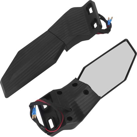 Rétroviseurs latéraux Moto Pivotants Aileron LED Clignotant Style Carbone Remplacement Ninja 400 650 (1/5)
