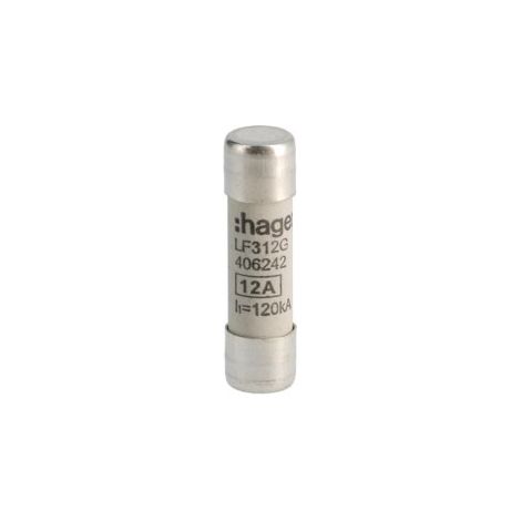 Cartouche fusible industrielle 10x38 gG 12A HAGER LF312G (1/2)