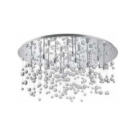 Ideal Lux Neve - 15 leichte extra große Glasblasen Semi Flush Deckenanhänger Chrom, G9 (1/2)