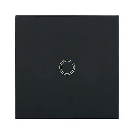 Interruttore della luce a 1 via e 1 gruppo, interruttore touch da parete nero con indicatore LED, interruttore della luce con pannello in vetro temperato, senza filo neutro (carico massimo: 500 W) (1/4)