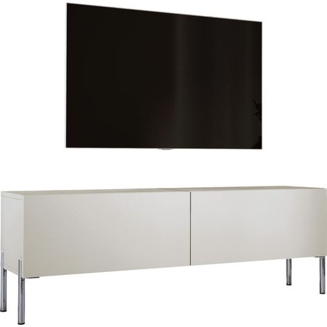 Meuble TV : Cachemire, pieds Chrome, 140 x 52 x 32 cm (1/5)