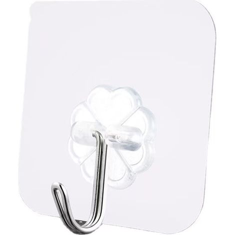 30 Stück Klebehaken, transparente selbstklebende Wandhaken, wasserdichte Klebehaken für Badezimmer und Küche, Bademäntel, Tür (transparent)