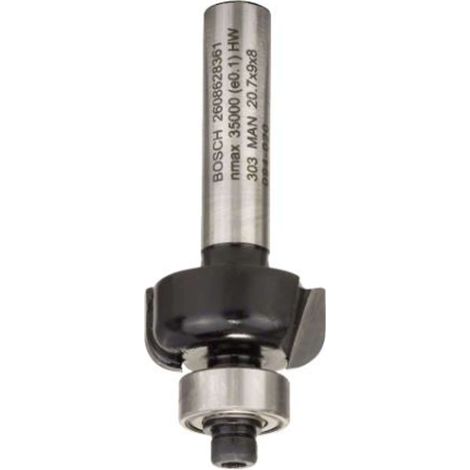 Fresa a gola, 8 mm, R1 4 mm, D 20,7 mm, L 9 mm, G 53 mm (1/3)