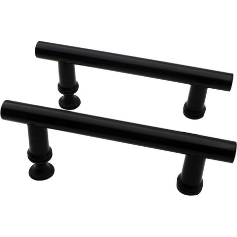 Black Shower Door Handle 2pcs Shower Knob Shower Door Pull Handle Replacement Parts 145mm Between Holes Glass Door Handle (Black) (1/5)