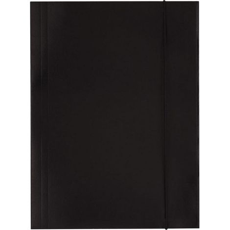 D.RECT A4 schwarze Mappe - 300g Karton, mit Gummizug - Dokumentenschutz