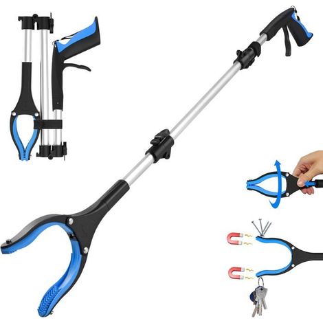 110 cm - Pince de préhension pour personnes âgées - Pliable avec poignée solide et tête rotative à 360° - pour les personnes âgées (1/5)