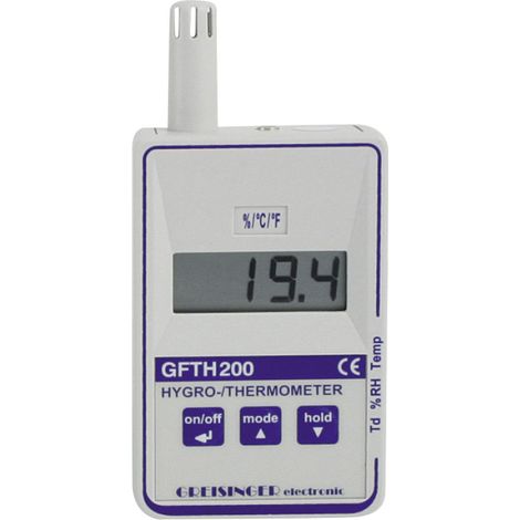 Greisinger GFTH 200 Luftfeuchtemessgerät (Hygrometer) 0 % rF 100 % rF Taupunkt-/Schimmelwarnanzeige