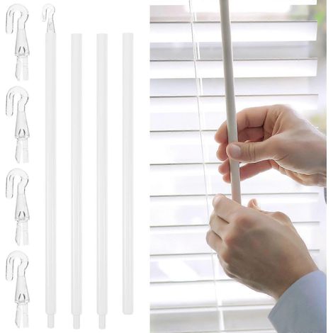 Tige de remplacement amovible pour store vénitien, en plastique, avec crochets, adaptée aux stores vénitiens verticaux, facile à assembler, légère et robuste. (1/5)