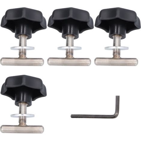 Lot de 4 vis en T pour verrouillage de rail, fer et ABS, noires, pour Volkswagen Multivan T5 et T6, fixation de siège, 2003 (1/5)