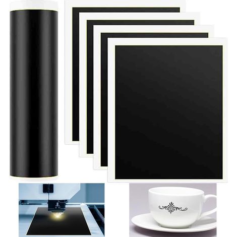 4 x Black Laser Engraving Marking Paper 39 x 27 cm Colour Engraving Paper Suitable for Metal, Glass, Ceramic (1/5)