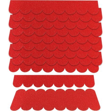 32 mini bardeaux de toit,auto-adhésifs,imperméables,rouge,pour nichoir oiseaux cage lapin hôtels à insectes (1/5)