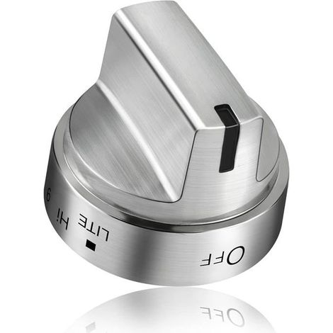 1 pièce bouton cuisinière gaz, acier inoxydable avec axe en D, compatible WB03X24818, pour contrôle précis des brûleurs