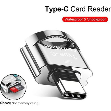 Lecteur De Carte Micro-SD - Adaptateur OTG USB Type-C - Compatible Appareils Android Avec Port Type-C - Argent - 1 Pièce