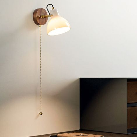 Applique Murale LED Design Tropical Moderne Noyer Lumière Chaude Déco Chambre Bureau Salon Style Épuré Créative (1/5)