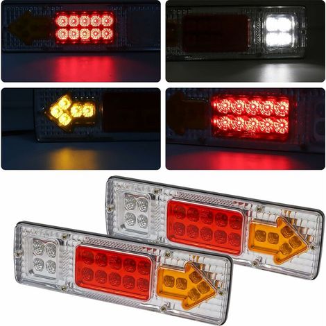 Green Mobility-Feux arrière LED 131 LED super lumineux 12-24 V étanches clignotants feux de freinage universels pour véhicules agricoles, tracteurs, remorques, camping-cars, camping-cars. (1/5)