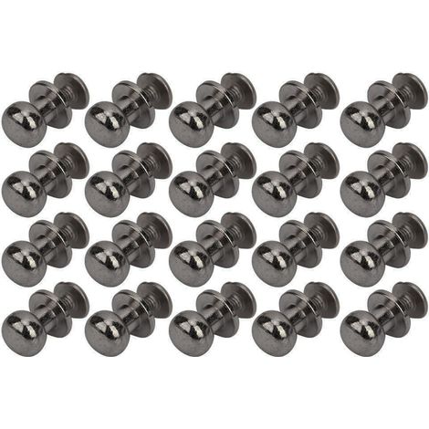 Lot de 20 rivets en cuivre 9x8 mm pour bricolage, rivets à tête ronde, accessoires pour chaussures en cuir couleur canon de fusil, 9x8 mm (1/5)