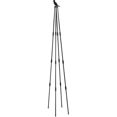Treillis Obelisk Métal Planter Garden Arché Vertical Black Steel PP 47.2" 63" Freestanding (1/5)