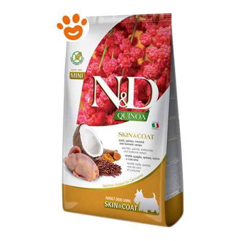 Farmina Dog N&D Quinoa Skin&Coat Adult Mini Quaglia - Sacco Da 2,5 Kg