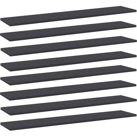 Bücherregal-Bretter 8 Stk. Grau 100x20x1,5 cm Holzwerkstoff (1/5)