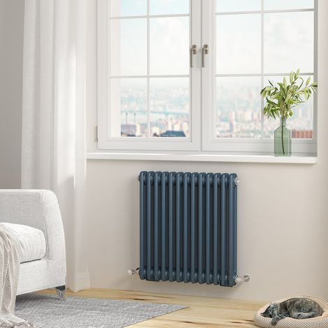 Heilmetz Traditional Radiator Central Heating Rads 2 Column Horizontal 600 × 605mm Anthracite (1/5)