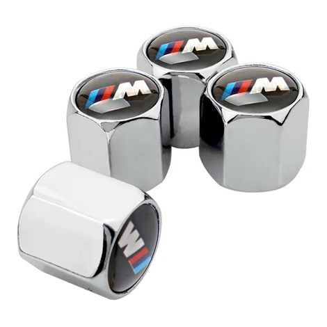 (ARGENT) Lot de 4 bouchons de valve de voiture avec protection anti-poussière, compatibles avec BMW E46 M, E90, E34, E36, E60, E90, E39, E70, F10, F20, X5, X6, M3, M5 et M6. Accessoires auto (1/5)