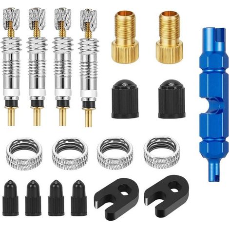 Juego de 19 piezas,Kit de válvulas tubeless para bicicletas de montaña,Incluye núcleos de válvula Presta,19 piezas (1/5)