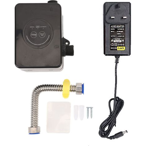 Surpresseur d'eau 100 W, 32 l/min, hauteur de refoulement 25 m, entièrement automatique et silencieux, 24 V, pour cuisine et salle de bain (prise GB) (1/5)