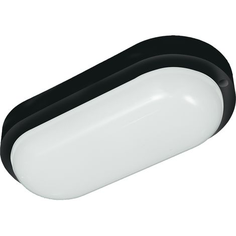 Luminaria LED ovalada negra de 8W con luz neutra IP64 Davo Eko-Light (1/4)