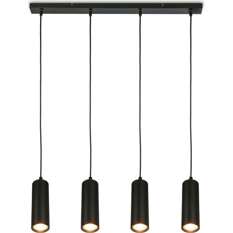 Briloner Lampada a sospensione LED regolabile in altezza 76x120 cm attacco GU10 max. 9W 4 luci nero - Sala da pranzo tavolo soggiorno (1/5)