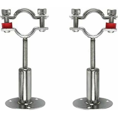 2 Pcs Support de Montage au Plafond en Acier Inoxydable, Tuyau Montage Serre-tube Réglable Attaches avec Vis pour Tuyau Fixation (3/4 inch) (1/5)