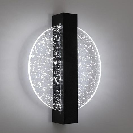 Moderne LED-Wandleuchte, runde Wandlampe, 4000 K, weißes Licht für Schlafzimmer, Wohnzimmer, Flur, Eingang, Schwarz