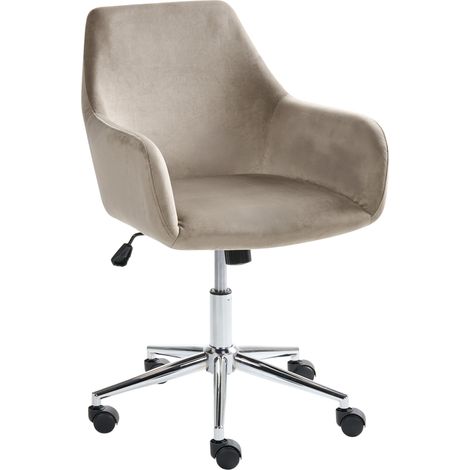 Bürostuhl WELLSTON Samtstoff Taupe (1/5)