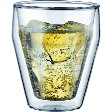 Set de 2 Verres Double Paroi Empilable Verre Transparent 0,25 L (1/3)