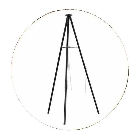 Outdoor Feuerstelle Dreibein, Robuste Stahlkonstruktion, Vielseitiges Kochen, Schwarz (1/2)